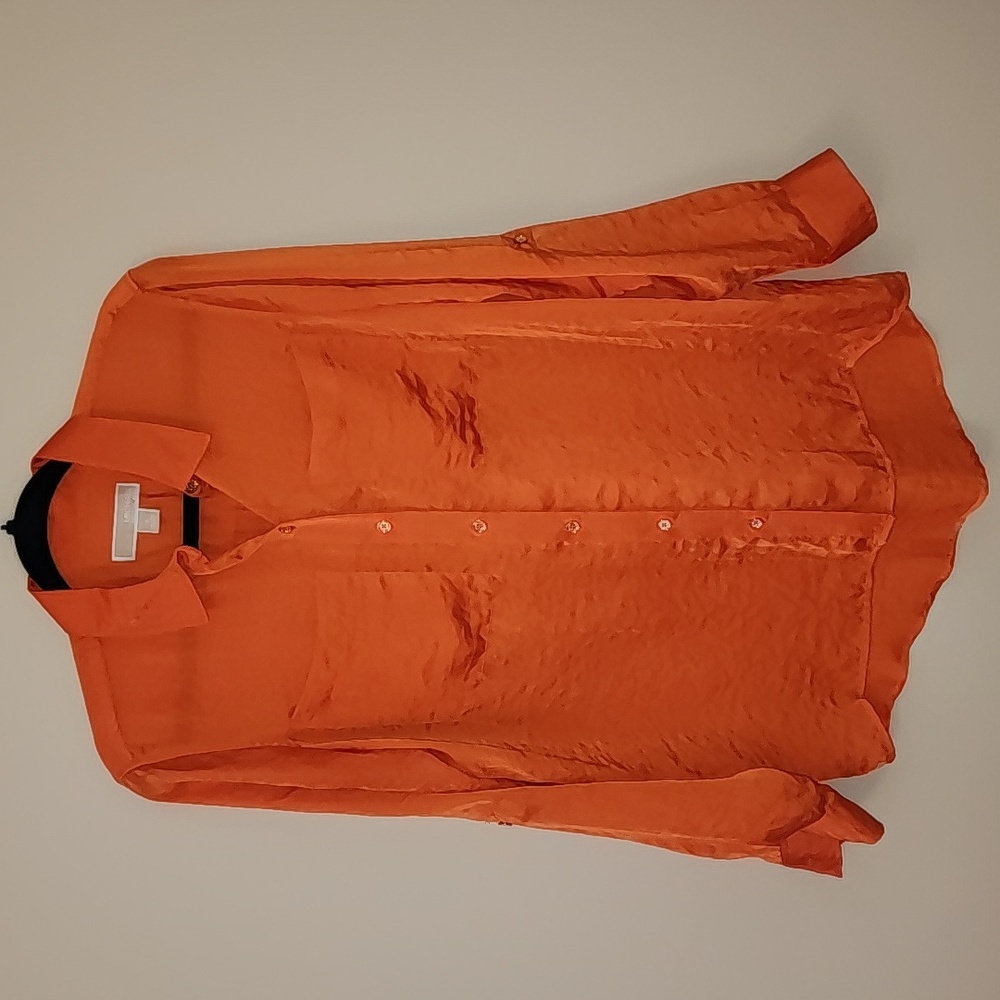 Micheal Kors Orange Button-Up Blouse